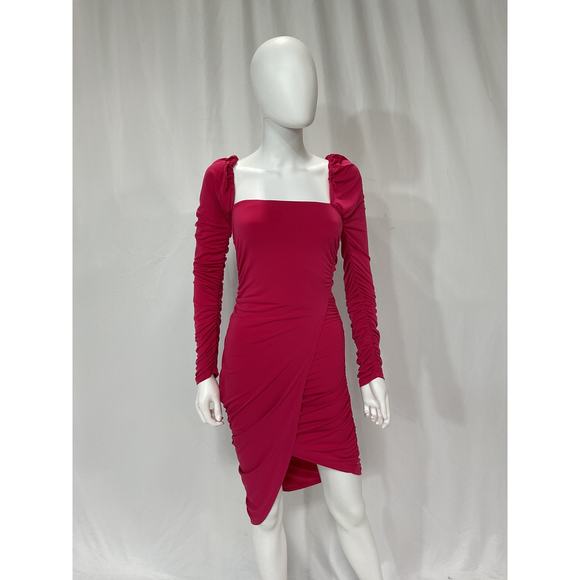 Michael Costello 'Ashley' Pink Midi Asymmetric Dress Size XS - Picture 2 of 5